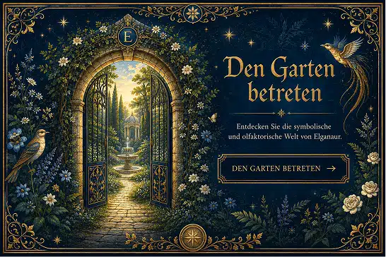 Entrance to Elganaur's symbolic garden and world of artisanal botanical perfumery